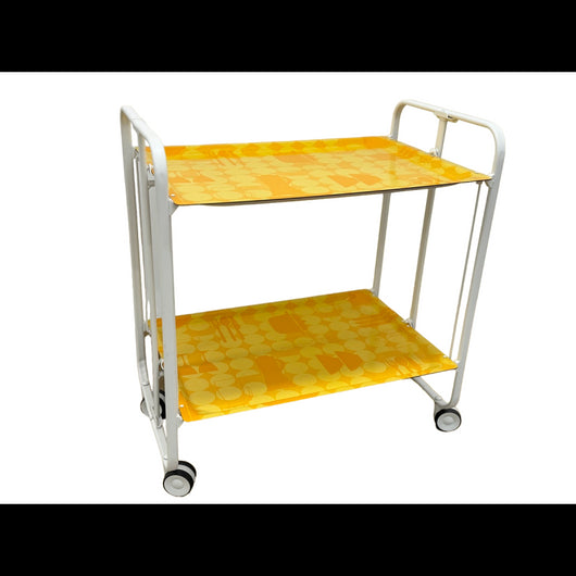 Carrello pieghevole a 2 ripiani con ruote – Salvaspazio, stile moderno, – Struttura bianca - BAUHAUS