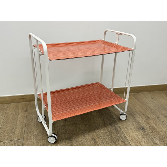 Carrello pieghevole a 2 ripiani con ruote – Salvaspazio, stile moderno, – Struttura bianca - BAUHAUS