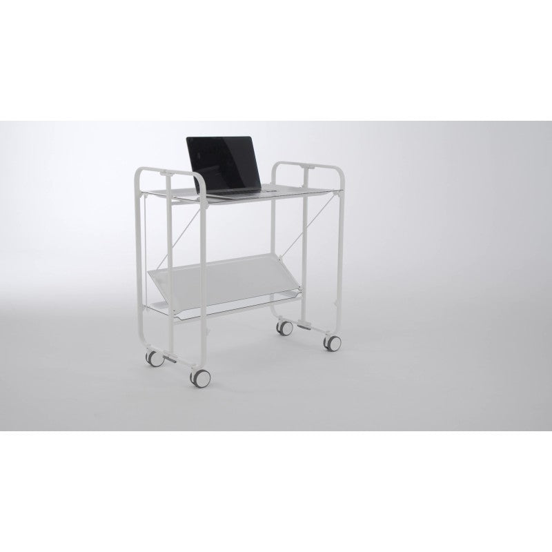 Carrello pieghevole a 2 ripiani con ruote – Salvaspazio, stile moderno, – Struttura bianca - BAUHAUS