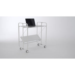 Carrello pieghevole a 2 ripiani con ruote – Salvaspazio, stile moderno, – Struttura bianca - BAUHAUS