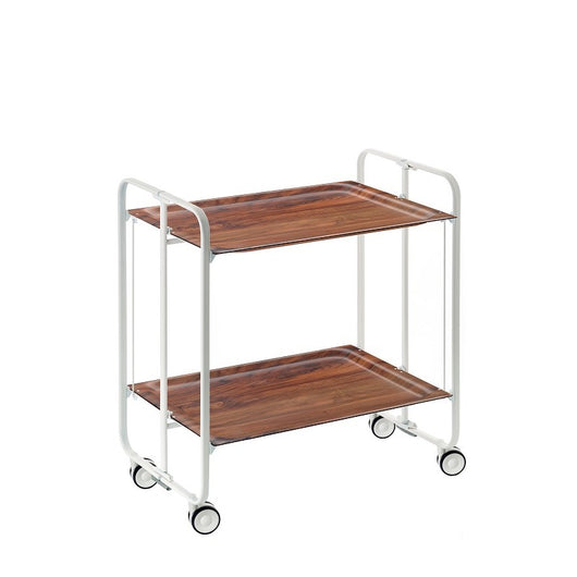 Carrello pieghevole a 2 ripiani con ruote – Salvaspazio, stile moderno, – Struttura bianca - BAUHAUS