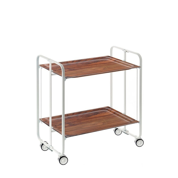Carrello pieghevole a 2 ripiani con ruote – Salvaspazio, stile moderno, – Struttura bianca - BAUHAUS