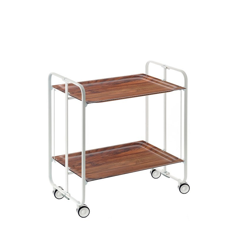 Carrello pieghevole a 2 ripiani con ruote – Salvaspazio, stile moderno, – Struttura bianca - BAUHAUS