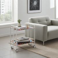 Carrello pieghevole a 2 ripiani con ruote – Salvaspazio, stile moderno, – Struttura bianca - BAUHAUS