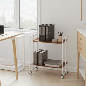 Carrello pieghevole a 2 ripiani con ruote – Salvaspazio, stile moderno, – Struttura bianca - BAUHAUS