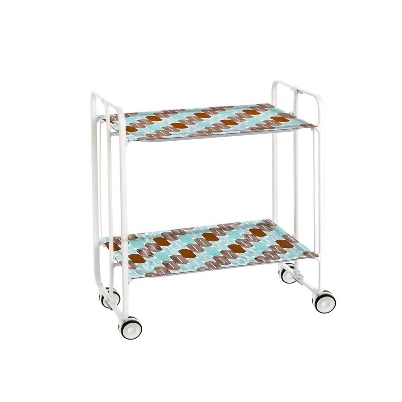 Carrello pieghevole a 2 ripiani con ruote – Salvaspazio, stile moderno, – Struttura bianca - BAUHAUS