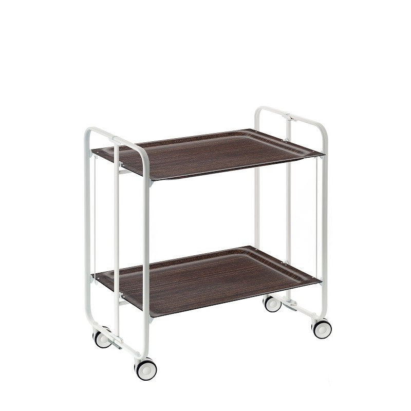 Carrello pieghevole a 2 ripiani con ruote – Salvaspazio, stile moderno, – Struttura bianca - BAUHAUS