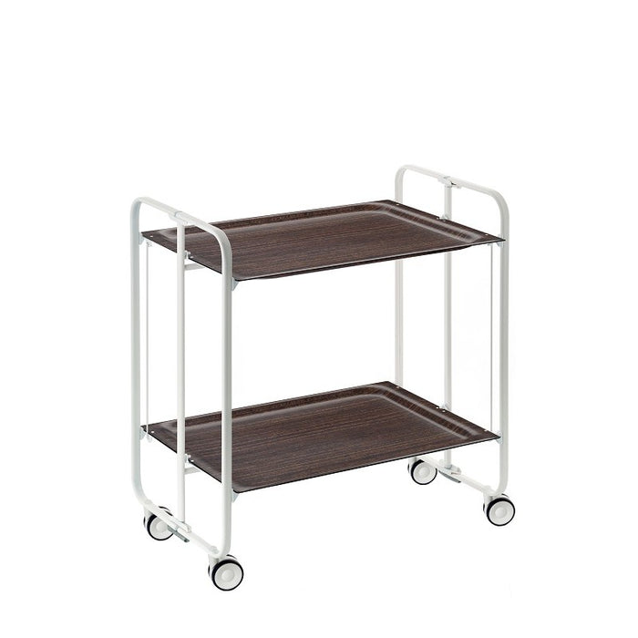 Carrello pieghevole a 2 ripiani con ruote – Salvaspazio, stile moderno, – Struttura bianca - BAUHAUS