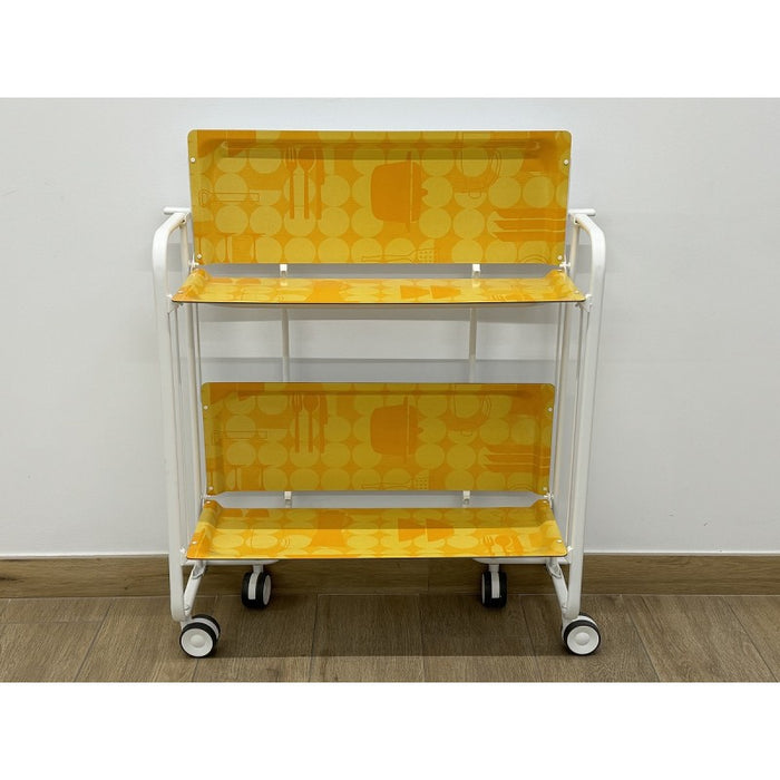 Carrello pieghevole a 2 ripiani con ruote – Salvaspazio, stile moderno, – Struttura bianca - BAUHAUS