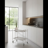 Carrello pieghevole a 2 ripiani con ruote – Salvaspazio, stile moderno, – Struttura bianca - BAUHAUS