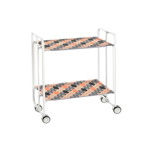 Carrello pieghevole a 2 ripiani con ruote – Salvaspazio, stile moderno, – Struttura bianca - BAUHAUS