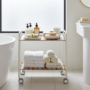 Carrello pieghevole a 2 ripiani con ruote – Salvaspazio, stile moderno, – Struttura bianca - BAUHAUS