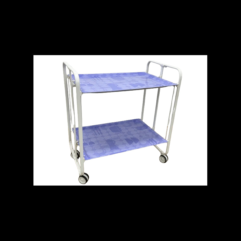 Carrello pieghevole a 2 ripiani con ruote – Salvaspazio, stile moderno, – Struttura bianca - BAUHAUS