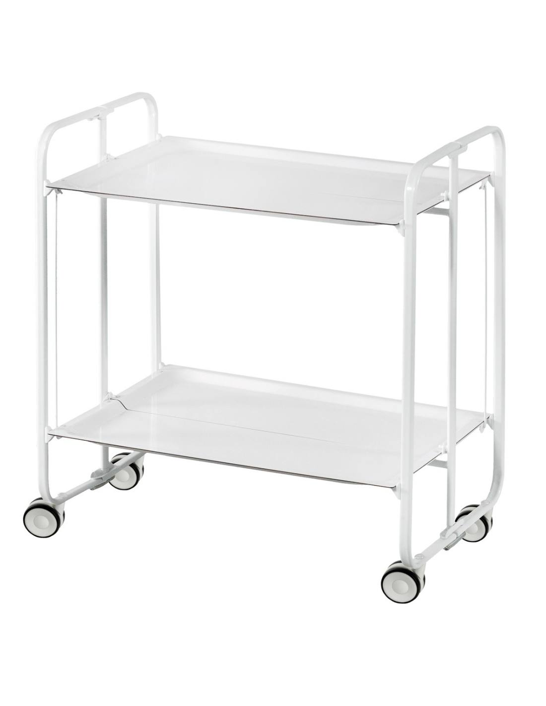 Carrello pieghevole a 2 ripiani con ruote – Salvaspazio, stile moderno, – Struttura bianca - BAUHAUS