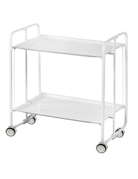 Carrello pieghevole a 2 ripiani con ruote – Salvaspazio, stile moderno, – Struttura bianca - BAUHAUS
