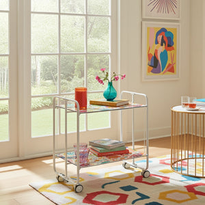 Carrello pieghevole a 2 ripiani con ruote – Salvaspazio, stile moderno, – Struttura bianca - BAUHAUS