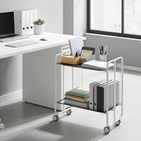 Carrello pieghevole a 2 ripiani con ruote – Salvaspazio, stile moderno, – Struttura bianca - BAUHAUS