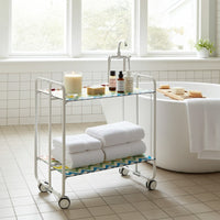 Carrello pieghevole a 2 ripiani con ruote – Salvaspazio, stile moderno, – Struttura bianca - BAUHAUS