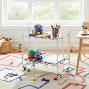 Carrello pieghevole a 2 ripiani con ruote – Salvaspazio, stile moderno, – Struttura bianca - BAUHAUS