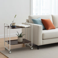 Carrello pieghevole a 2 ripiani con ruote – Salvaspazio, stile moderno, – Struttura bianca - BAUHAUS