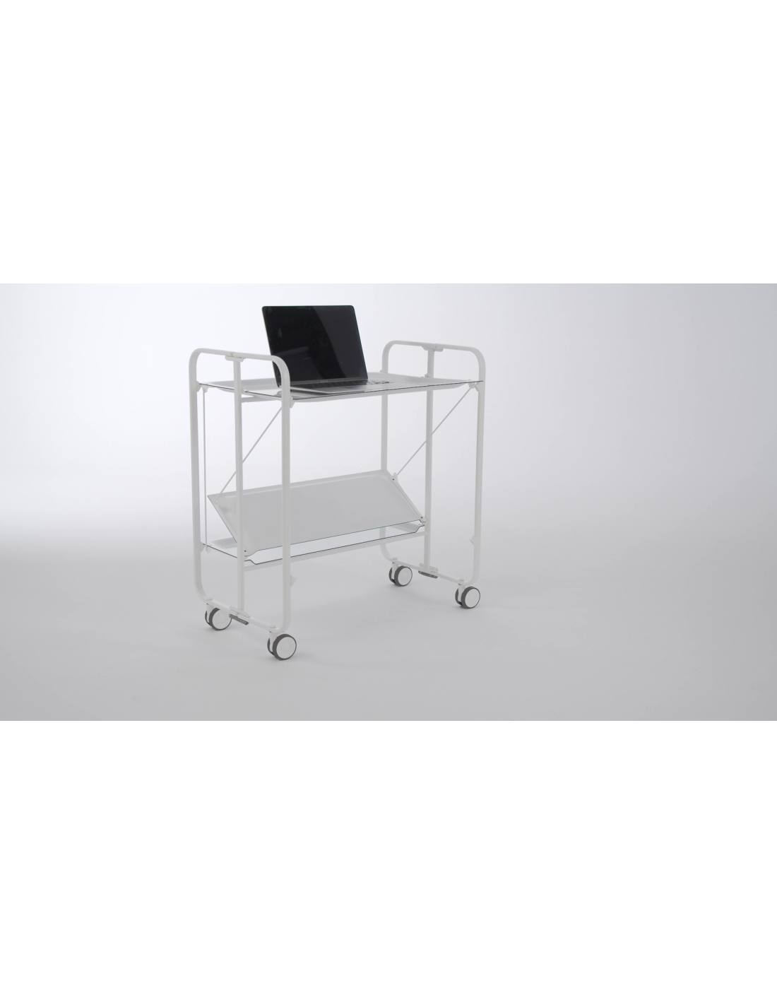 Carrello pieghevole a 2 ripiani con ruote – Salvaspazio, stile moderno, – Struttura bianca - BAUHAUS