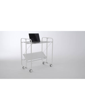 Carrello pieghevole a 2 ripiani con ruote – Salvaspazio, stile moderno, – Struttura bianca - BAUHAUS
