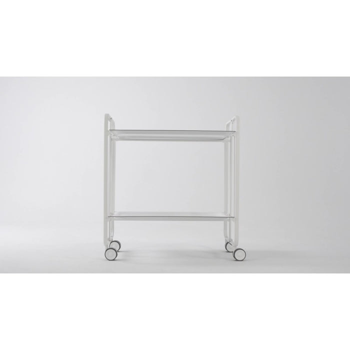 Carrello pieghevole a 2 ripiani con ruote – Salvaspazio, stile moderno, – Struttura bianca - BAUHAUS