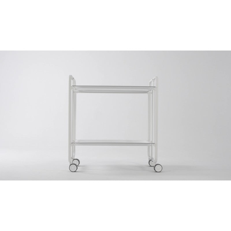 Carrello pieghevole a 2 ripiani con ruote – Salvaspazio, stile moderno, – Struttura bianca - BAUHAUS