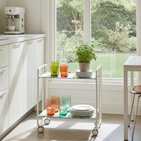 Carrello pieghevole a 2 ripiani con ruote – Salvaspazio, stile moderno, – Struttura bianca - BAUHAUS