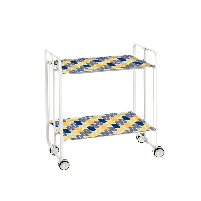 Carrello pieghevole a 2 ripiani con ruote – Salvaspazio, stile moderno, – Struttura bianca - BAUHAUS