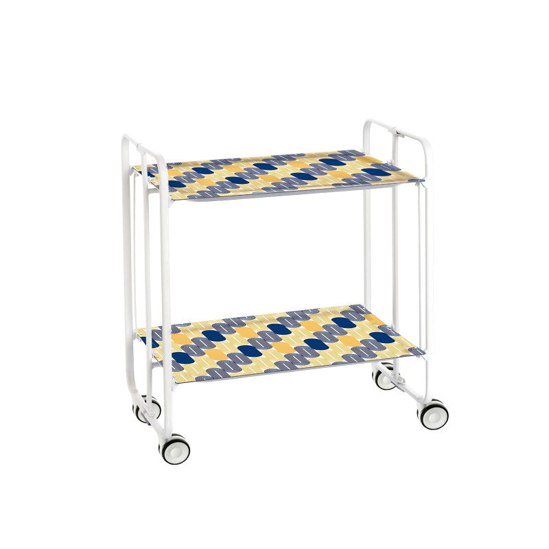 Carrello pieghevole a 2 ripiani con ruote – Salvaspazio, stile moderno, – Struttura bianca - BAUHAUS