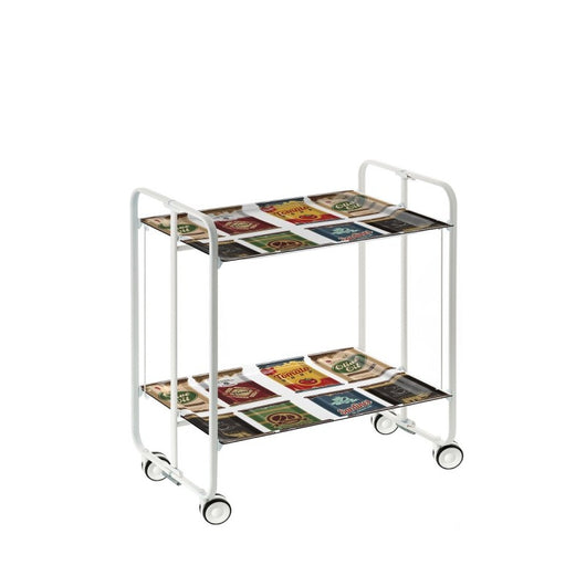 Carrello pieghevole a 2 ripiani con ruote – Salvaspazio, stile moderno, – Struttura bianca - BAUHAUS