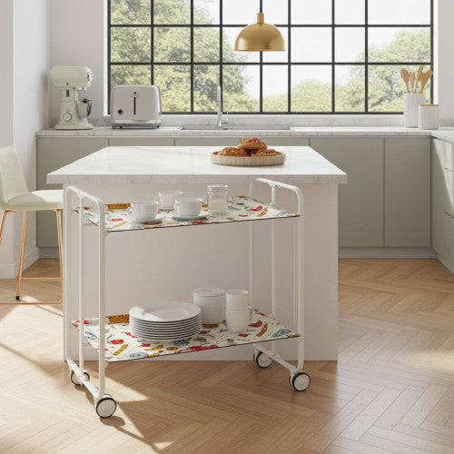Carrello pieghevole a 2 ripiani con ruote – Salvaspazio, stile moderno, – Struttura bianca - BAUHAUS