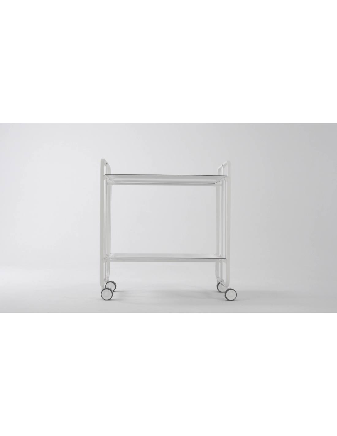 Carrello pieghevole a 2 ripiani con ruote – Salvaspazio, stile moderno, – Struttura bianca - BAUHAUS
