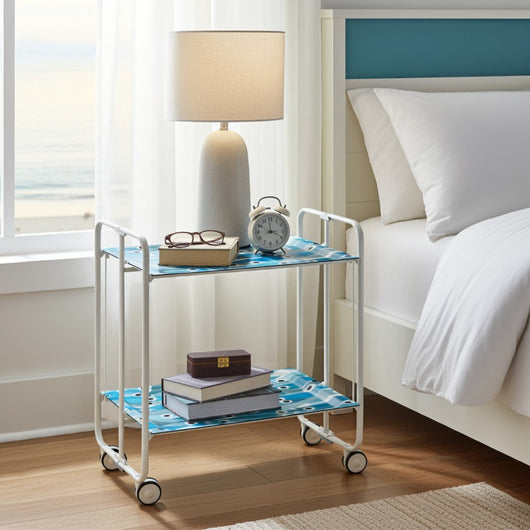 Carrello pieghevole a 2 ripiani con ruote – Salvaspazio, stile moderno, – Struttura bianca - BAUHAUS