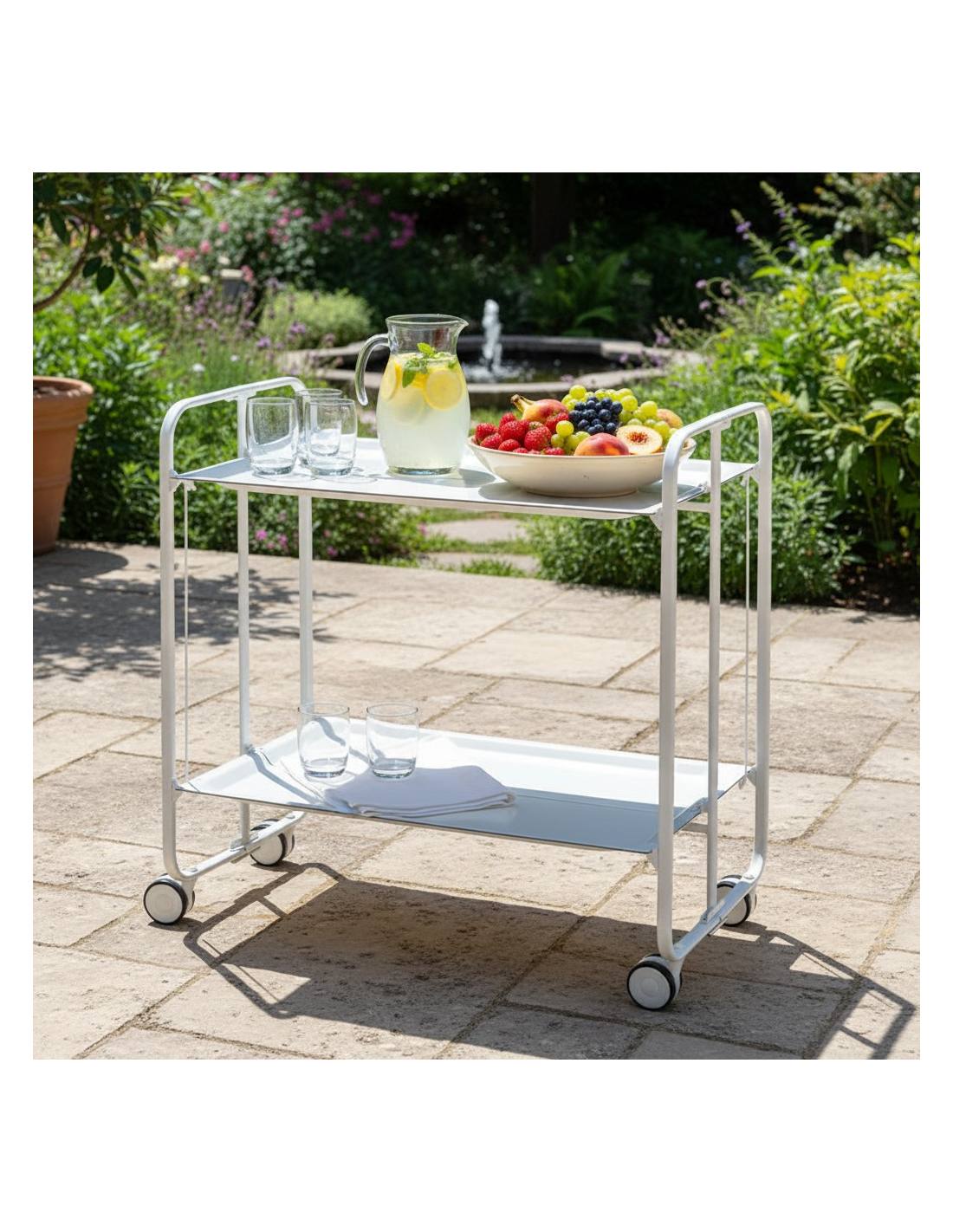 Carrello pieghevole a 2 ripiani con ruote – Salvaspazio, stile moderno, – Struttura bianca - BAUHAUS
