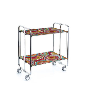 Carrello pieghevole da cucina BAUHAUS, 2 vassoi. Struttura cromata