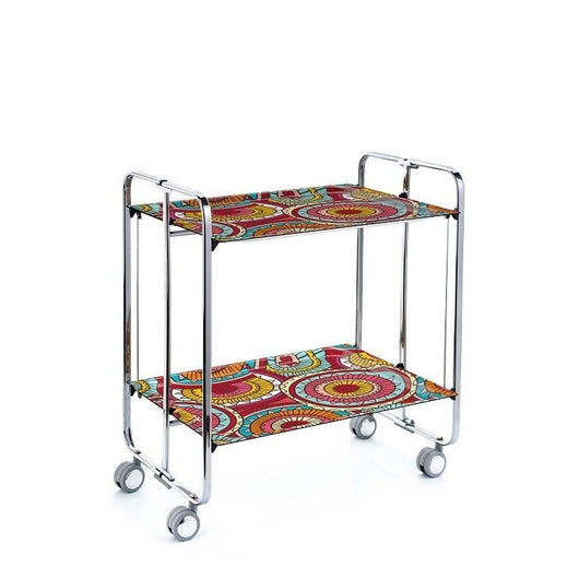 Carrello pieghevole da cucina BAUHAUS, 2 vassoi. Struttura cromata