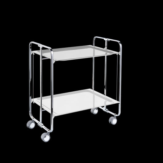 Carrello pieghevole da cucina BAUHAUS, 2 vassoi. Struttura cromata