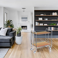 Carrello pieghevole da cucina BAUHAUS, 2 vassoi. Struttura cromata