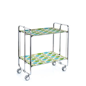Carrello pieghevole da cucina BAUHAUS, 2 vassoi. Struttura cromata