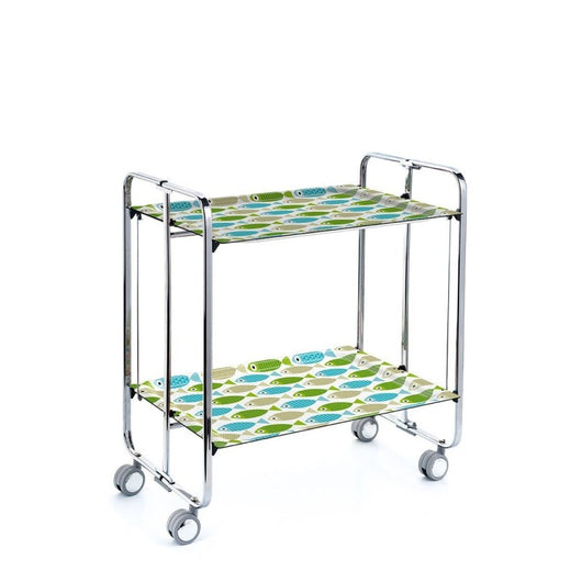 Carrello pieghevole da cucina BAUHAUS, 2 vassoi. Struttura cromata