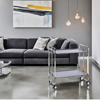 Carrello pieghevole da cucina BAUHAUS, 2 vassoi. Struttura cromata