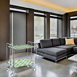 Carrello pieghevole da cucina BAUHAUS, 2 vassoi. Struttura cromata