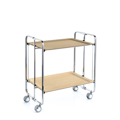 Carrello pieghevole da cucina BAUHAUS, 2 vassoi. Struttura cromata