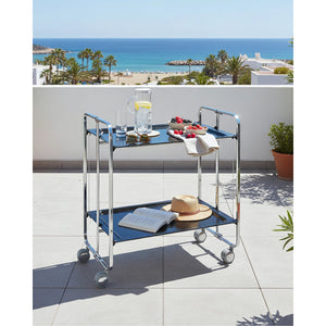 Carrello pieghevole da cucina BAUHAUS, 2 vassoi. Struttura cromata