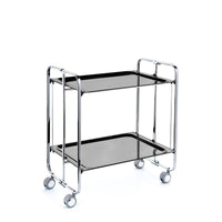Carrello pieghevole da cucina BAUHAUS, 2 vassoi. Struttura cromata