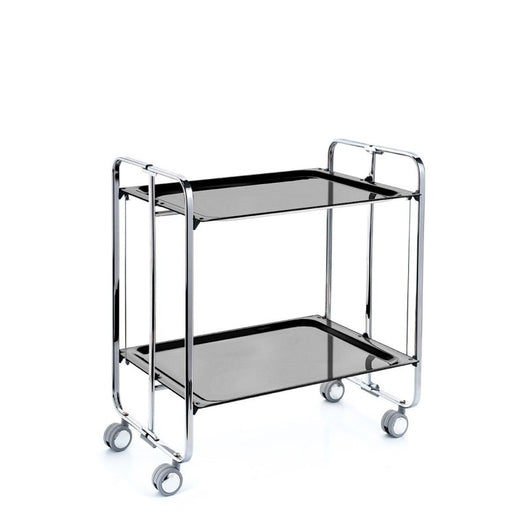Carrello pieghevole da cucina BAUHAUS, 2 vassoi. Struttura cromata