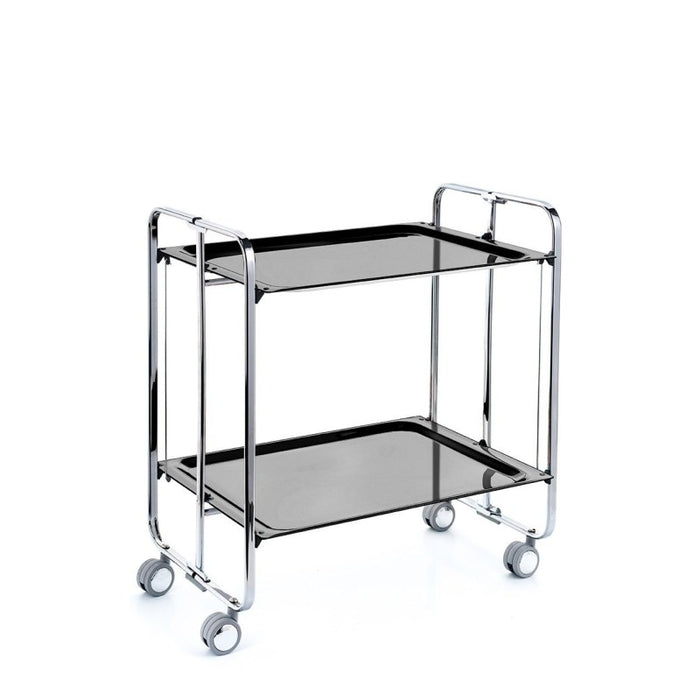 Carrello pieghevole da cucina BAUHAUS, 2 vassoi. Struttura cromata