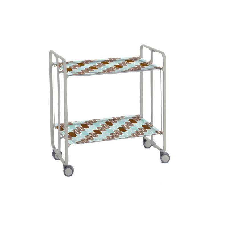 Carrello pieghevole da cucina BAUHAUS, 2 vassoi. Struttura grigio